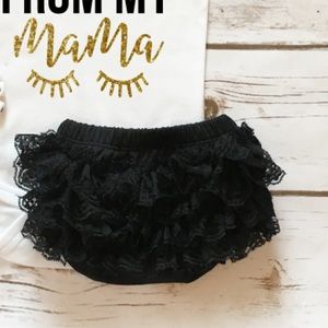 Black Lace Bloomers Diaper Cover 6-24 months